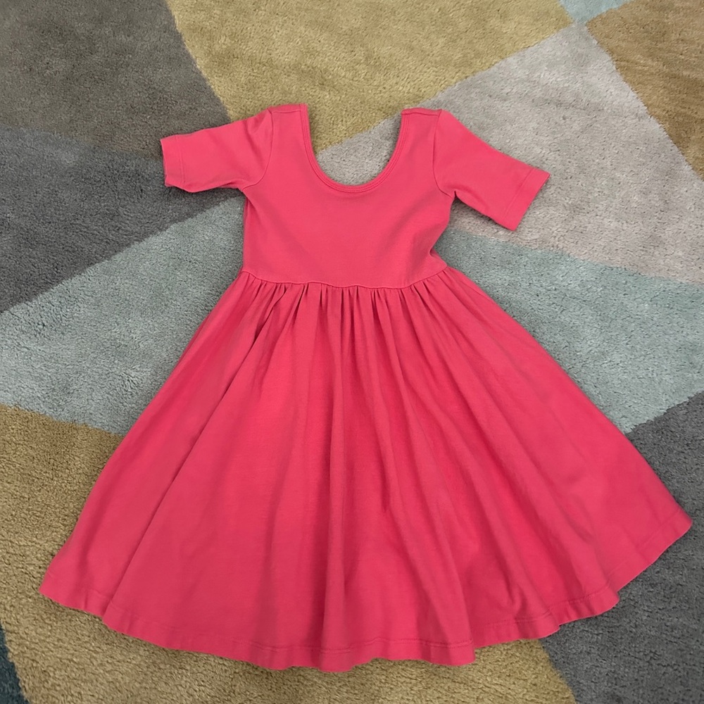 Alice + Ames Girls' Bubblegum Pink Short Sleeve Twirl Dress